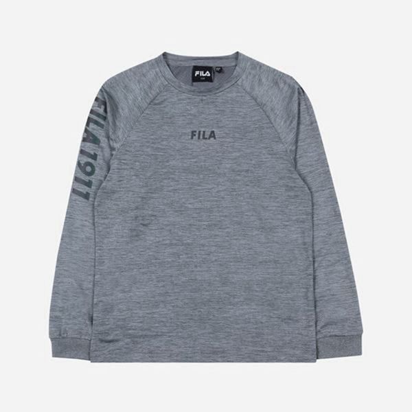 Camisetas Manga Corta Fila Niños Gris - Aurora Crew Neck L/S - España 351609VHR